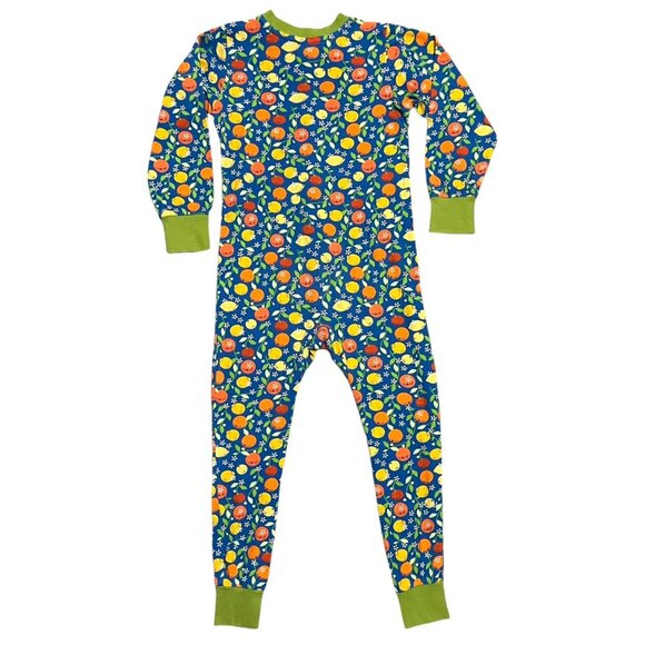 DUNS Sweden Sz 134 (9Y) Citrus Fruit Zipper Sleeper Pajamas - Picture 8 of 8